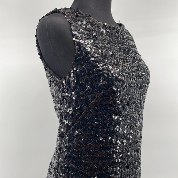 Marchesa Notte LBD Little Black Dress Sequins Mini Dress Party Standout Sz 2 - Picture 11 of 16